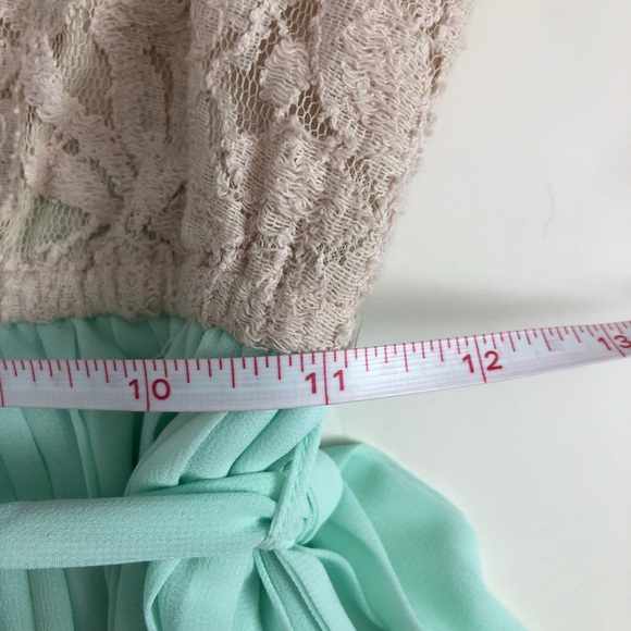 NWT Forever 21 Cream & Mint Knee Length Dress Sz M - Picture 7 of 8